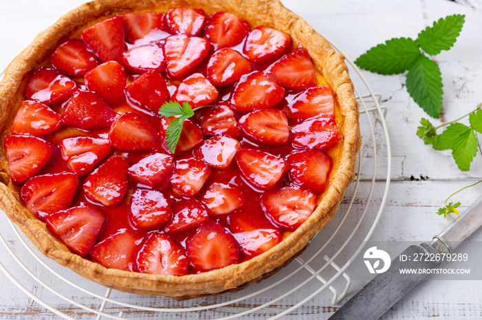 Fresh homemade strawberry tart