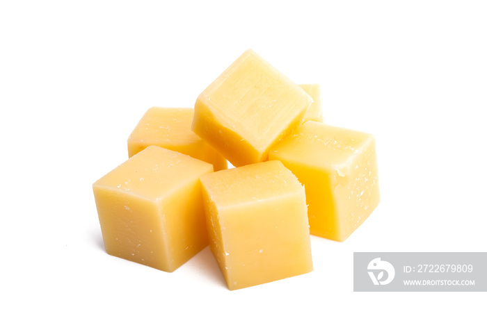 cheese cubes isolated