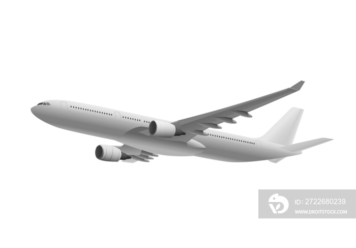 3d plane visualization in bright white color