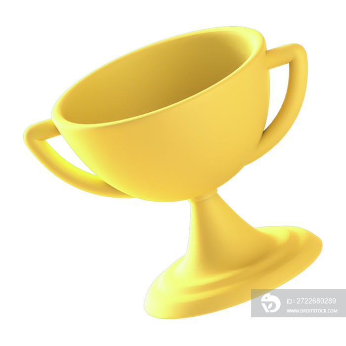 3d floating element throphy icon, 3d render, transparent background, cute trophy icon.