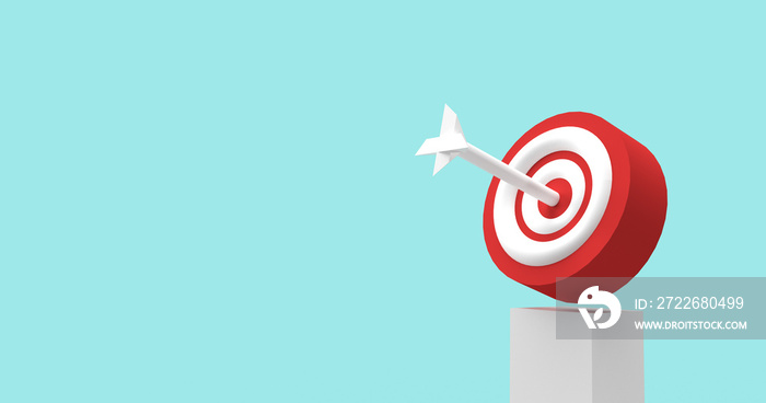 3d render target goal aim strategy success business competition illustration achievement marketing.aim at a goal, increase motivation, a way to achieve a goal concept. motivation challenge career icon