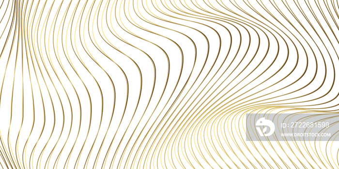 3D wave lines pattern smooth curve flowing dynamic gold gradient isolated on transparent background for concept of luxury, technology, digital, communication, science, music