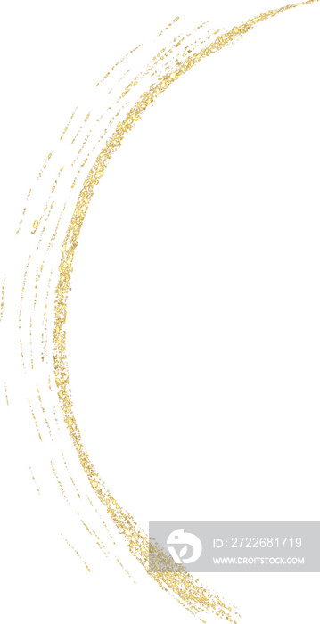 Gold glitter hand-drawn abstract line