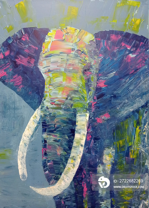 Art painting of the elephant