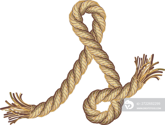 Rope alphabet text illustration