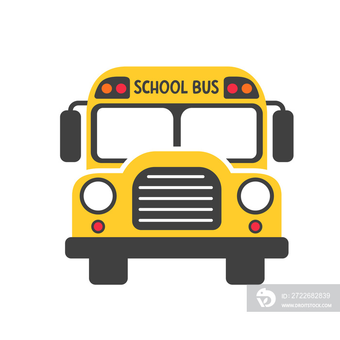 School bus vector. Gifts for school bus drivers Concept of back to school. Isolated on background