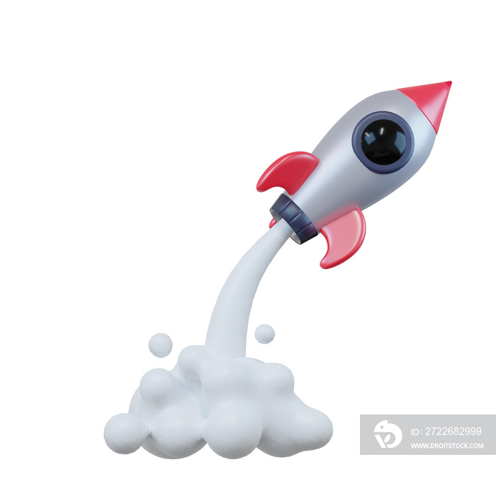 3d render icon rocket