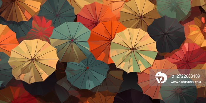 autumn umbrellas background