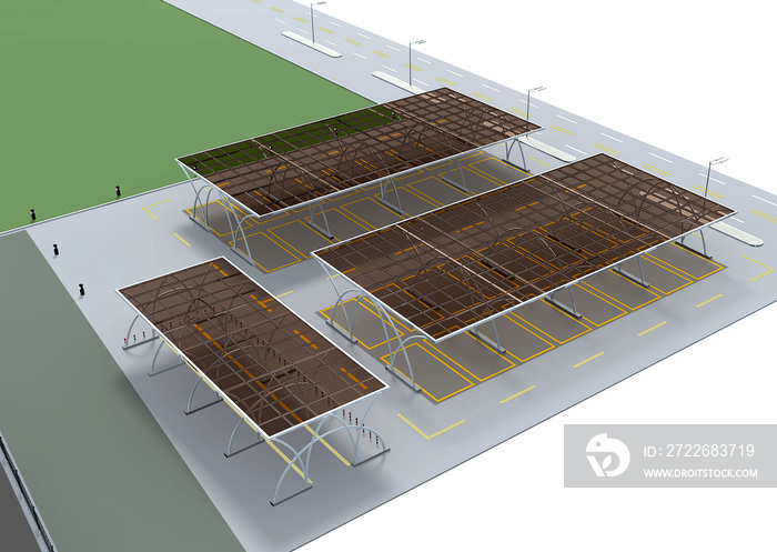 Photovoltaic carport construction and completion photos