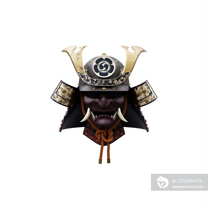 Samurai helmet with demon mask