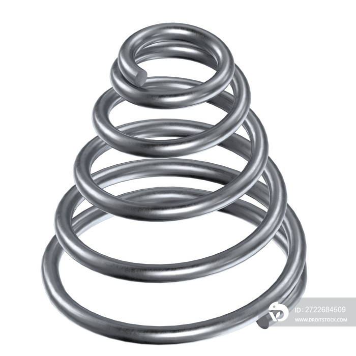 3d rendering illustration of a conical compression spring