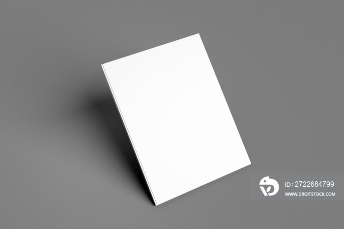 Blank Flying Cover Of Magazine, Book, Booklet, Brochure. Illustration Isolated On Dark Background. Mock Up Template Ready For Your Design. 3d rendering