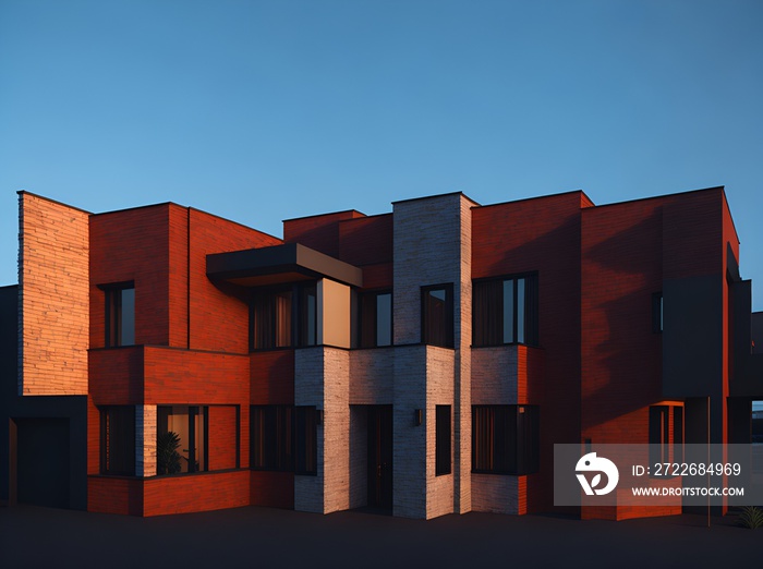 Photo of a red brick building with balconies and windows