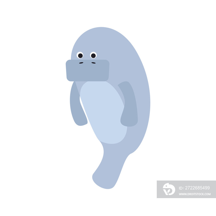 Dugong kid vector illustration isolated on transparent png