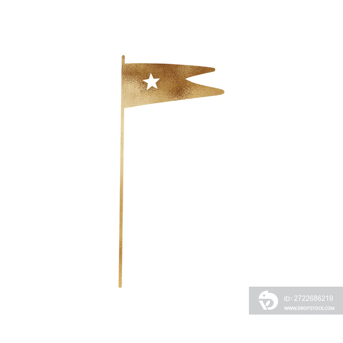 Gold Metallic Star Flag