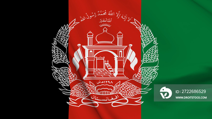 afghanistan flag is waving 3D animation. afghanistan flag waving in the wind. National flag of Afghanistan. 3d rendering