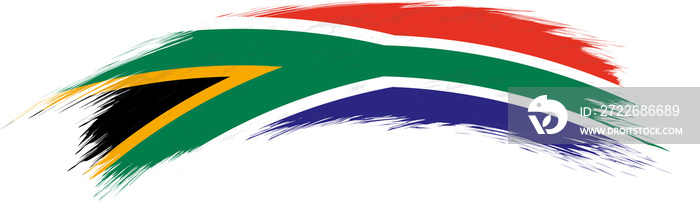 Flag of South Africa in rounded grunge brush stroke.