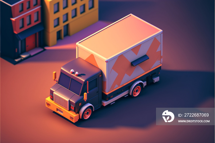 delivery truck 3d isometric