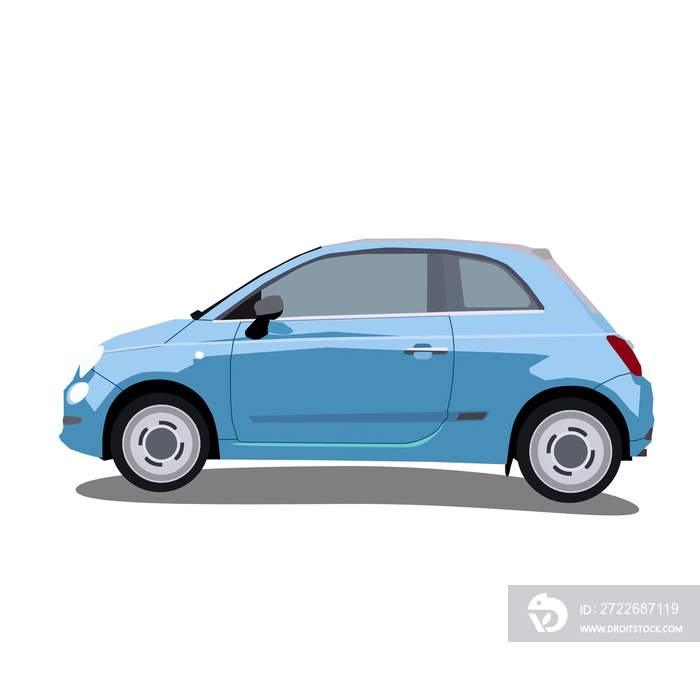 Fiat 500 teal hatchback transparent background