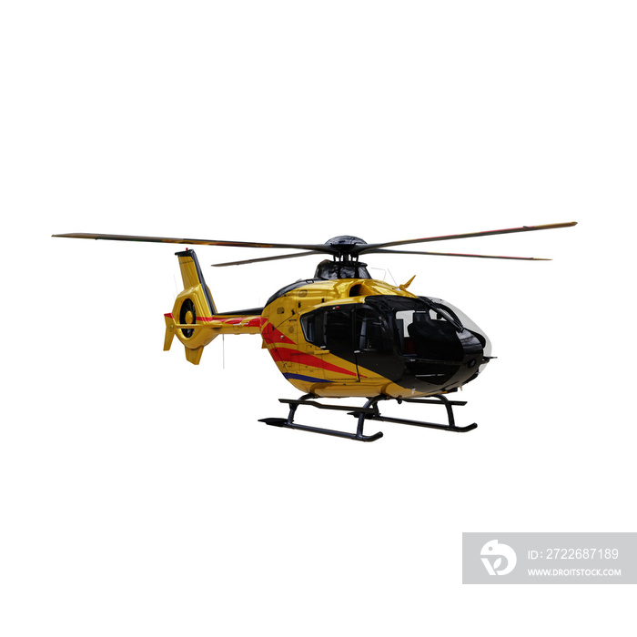 yellow helicopter isolated