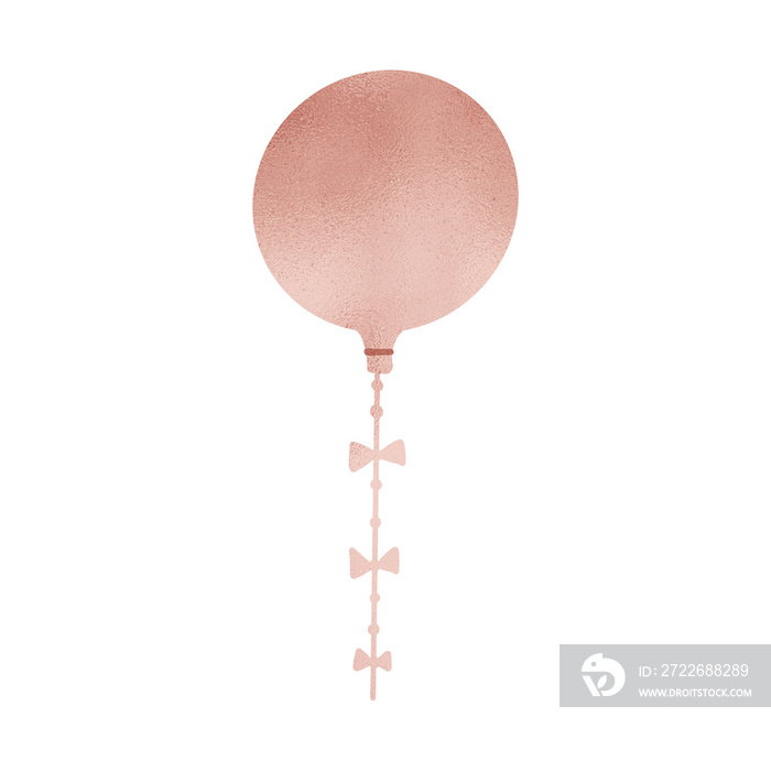 Rose Gold Metallic Ribbon Balloon