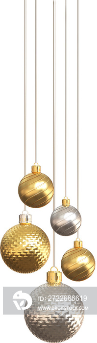 Luxury 3D Christmas Balls isolated Png