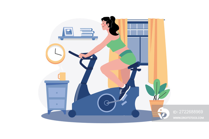 Stationary bicycle and indoor cycling