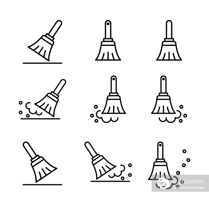 Broom stick icon pack