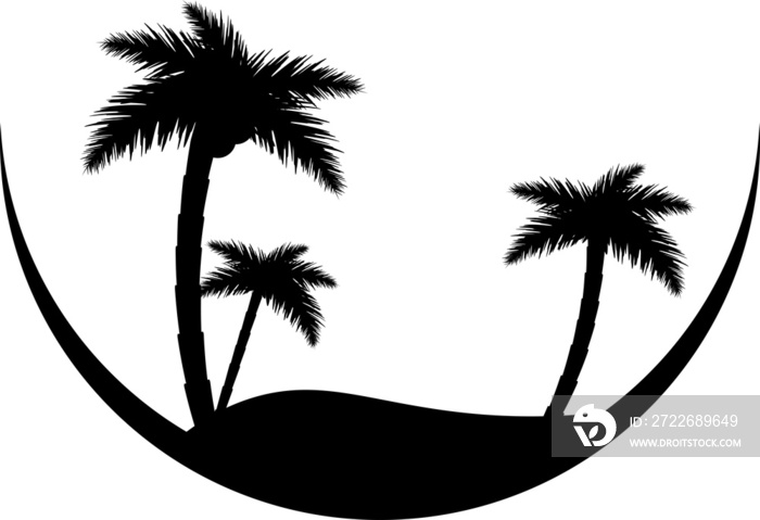 Palm trees icon, isolated on transparent background, PNG illustration