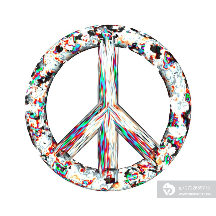 Abstract illustration of peace sign isolated on white background