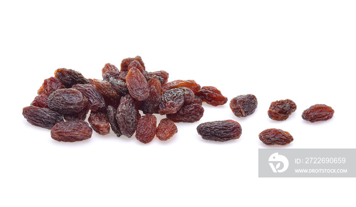 Raisins isolated on white background