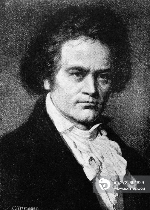 Ludwig van Beethoven, was a German composer and pianist in the old book Biographies of famous composers by A. Ilinskiy, Moscow, 1904