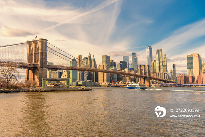 city bridge and city skyline