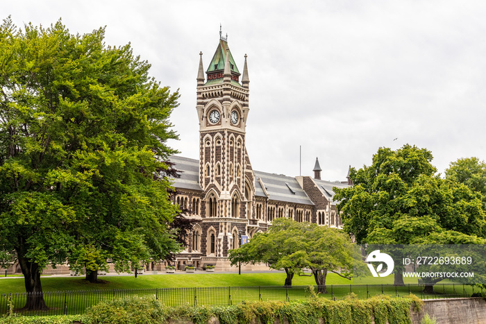 Main building of University of Otago in Dunedin, New Zealand