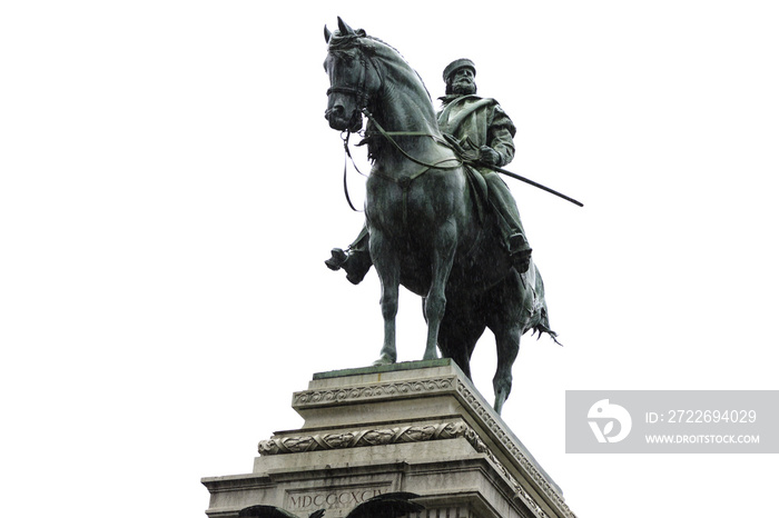 Huge statue of Garibaldi on horse in Milan