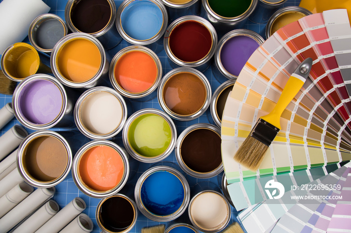 Tin metal cans, Painting background