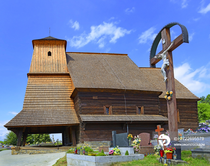 The wooden church of St. George was built around the year 1615. National Monument, Zilina - Trnove, Slovakia