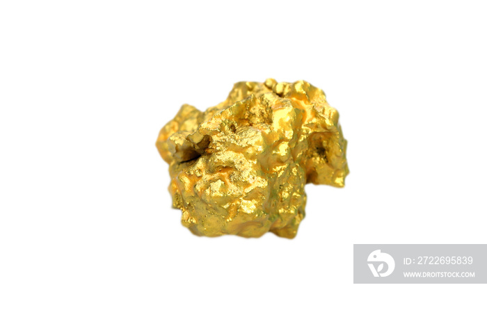 Gold nuggets natural on a white background.