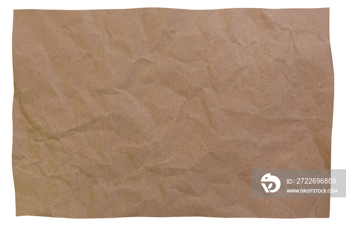 Brown crumpled paper sheet