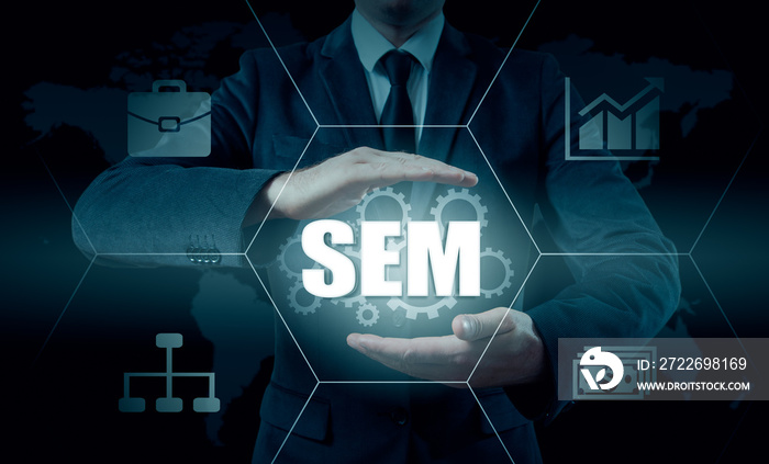 SEM-Search Engine Marketing. Business Strategy Concept