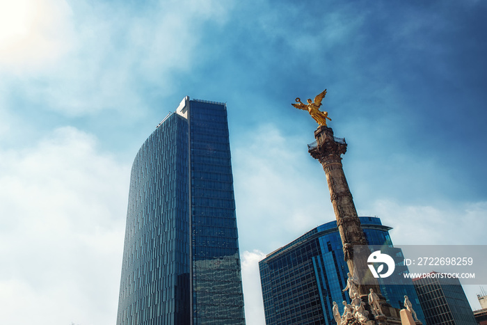 The Angel monument to Independence in Mexico DF. Capital, landmark.