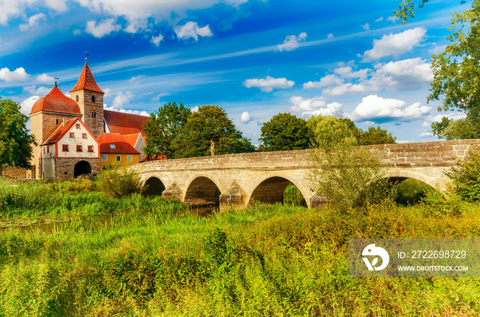 Alte Altmühlbrücke von Ornbau in Mittelfranken, Bayern