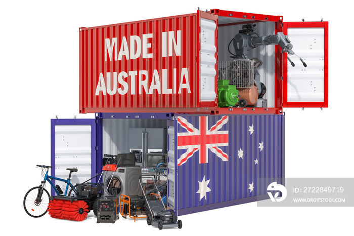 Production and shipping of electronic and appliances from Australia, 3D rendering