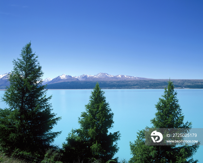 New Zealand, South Island Mount Cook and the Pukaki lake