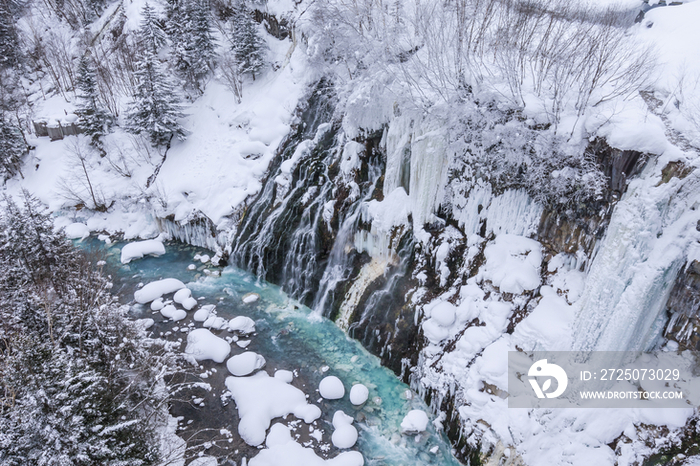 Frozen river in winter