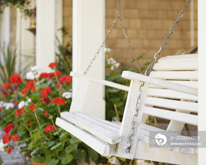 Porch Swing and Flowers