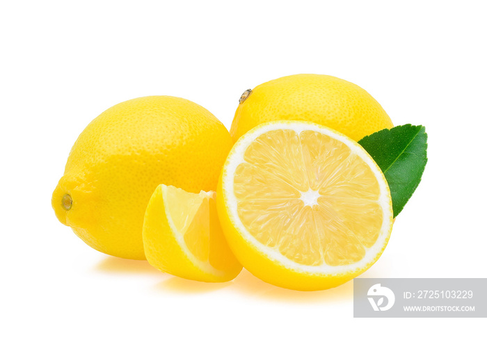 fresh lemon isolated on white background