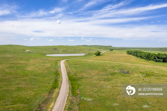 sandy ranch road in Nebraska Sandhills,