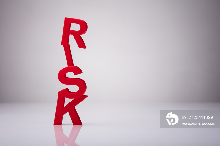 Close-up Of A Red Risk Word