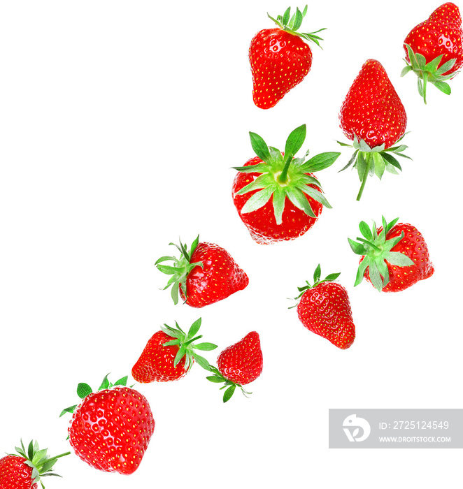 Tasty red strawberry on white background, closeup